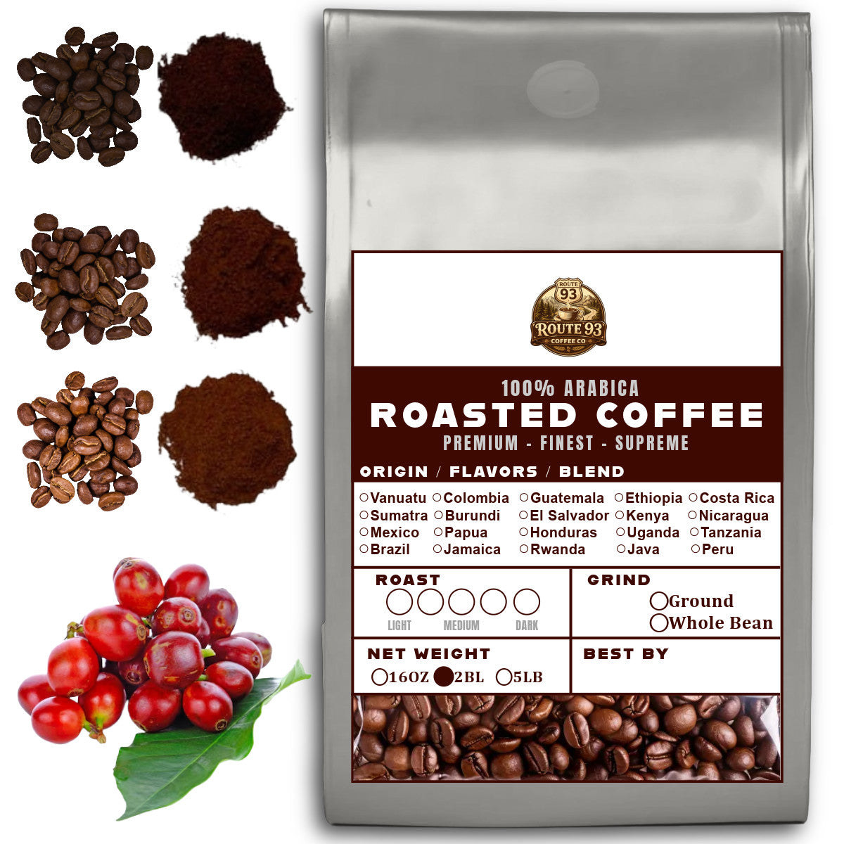 5LB - Specialty Whole Bean and Ground Coffee